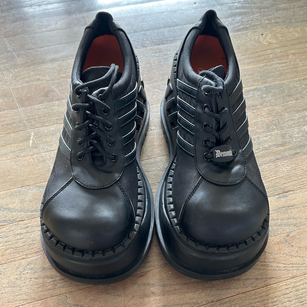 Demonia Black Men's Oxfords with Chunky Sole